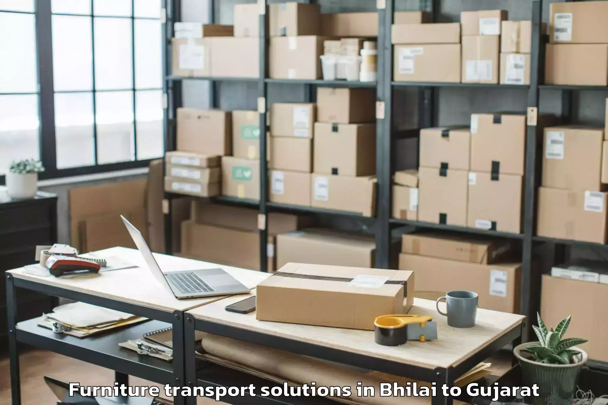 Top Bhilai to Kotda Sangani Furniture Transport Solutions Available